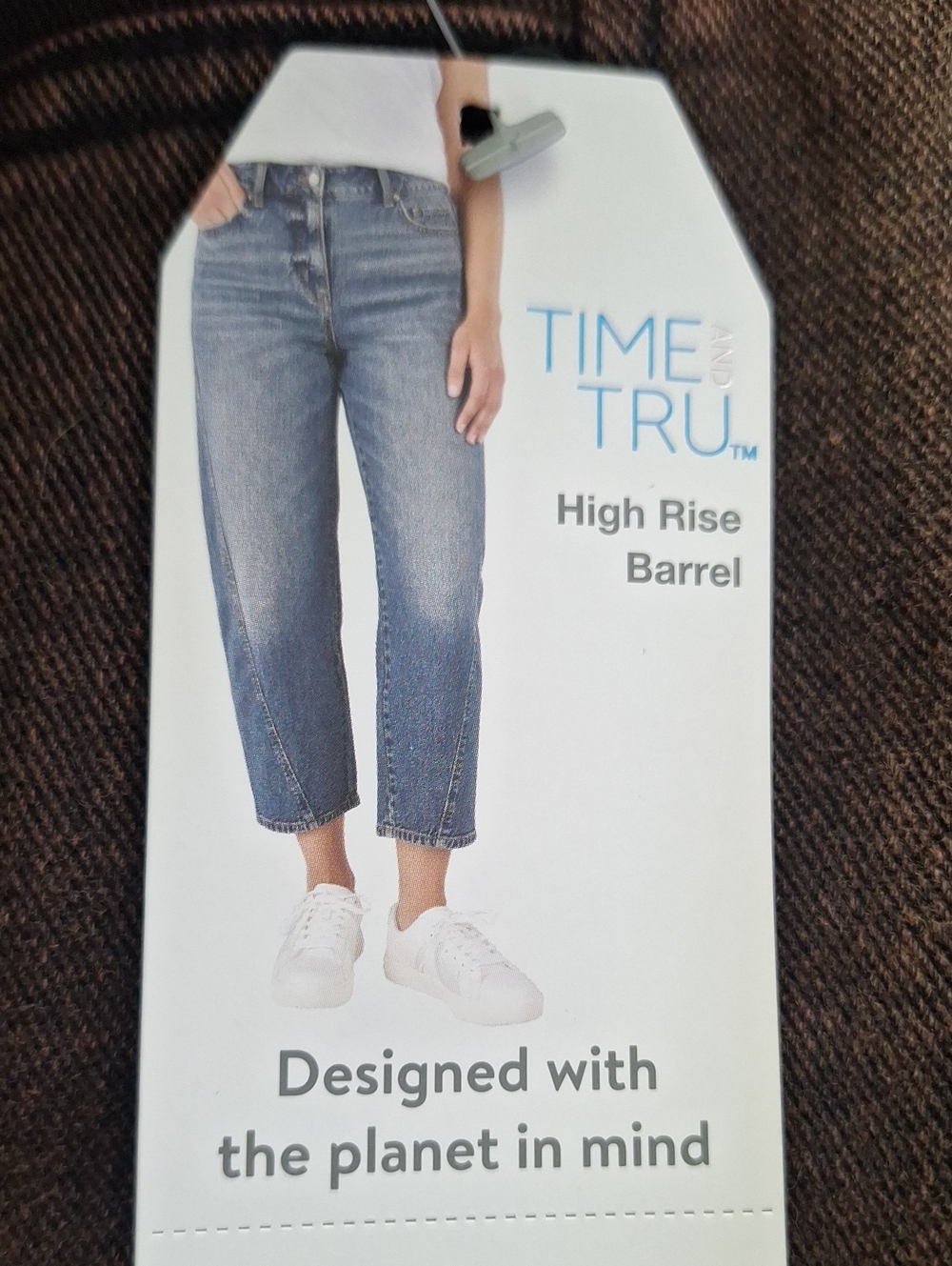 Time And Tru High Rise Barrel Brown Casual Jeans Size 18 - Picture 9 of 9